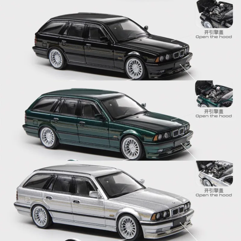

В наличии 1:64 alpina E34 B10 туристическая литая под давлением модель автомобиля из сплава, праздничная подарочная игрушка для мальчиков, декоративный предмет для взрослых.