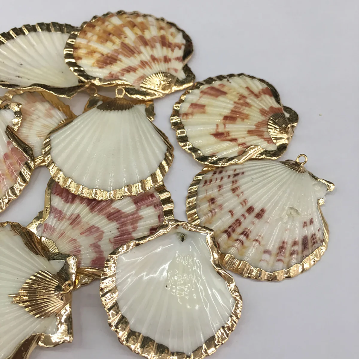2/5/7Pcs/Set Boho Style Sector Shell Pendant Charms for DIY Necklace Bracelet Anklet Furniture Accessories Sewing Craft Jewelry