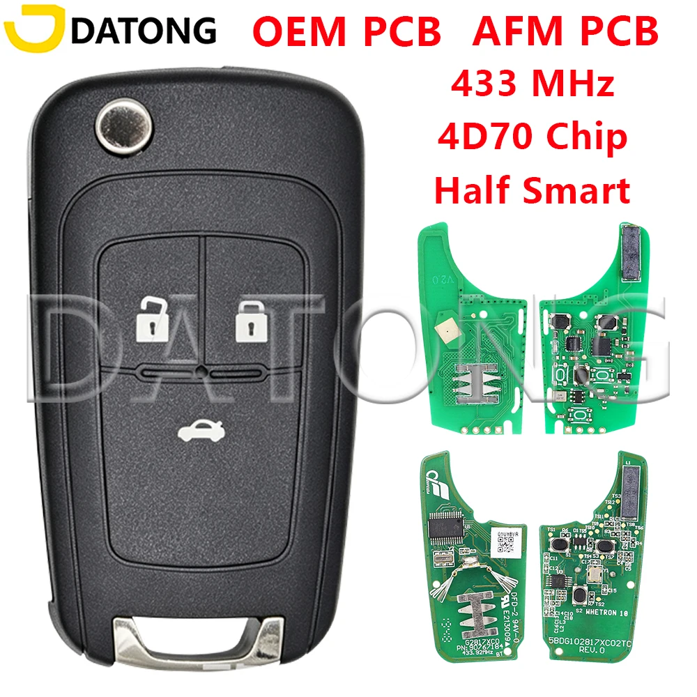 Datong Car Key 4D70 Chip 433 MHz OEM PCB AFM PCB For Chevrolet Aveo Cavalier Sail Monza 2016-2024 Excelle GX GT 2016-2019 Buick