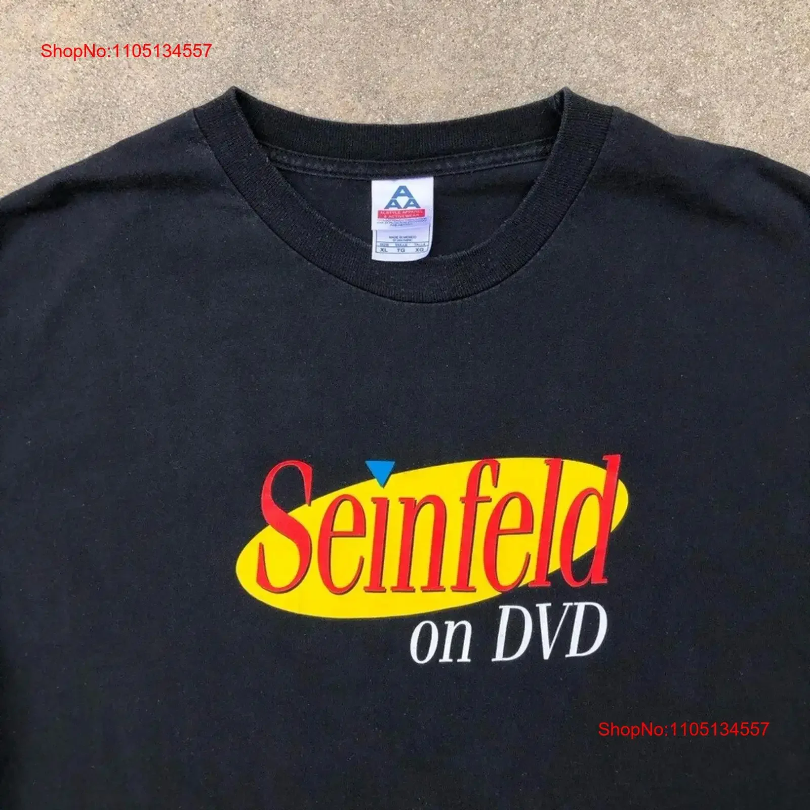 Vtg Y2K Seinfeld On DVD No Soup For You Back Hit Black T Shirt Size XL vintage Washed Slightly homme Stylish Stretched graphic