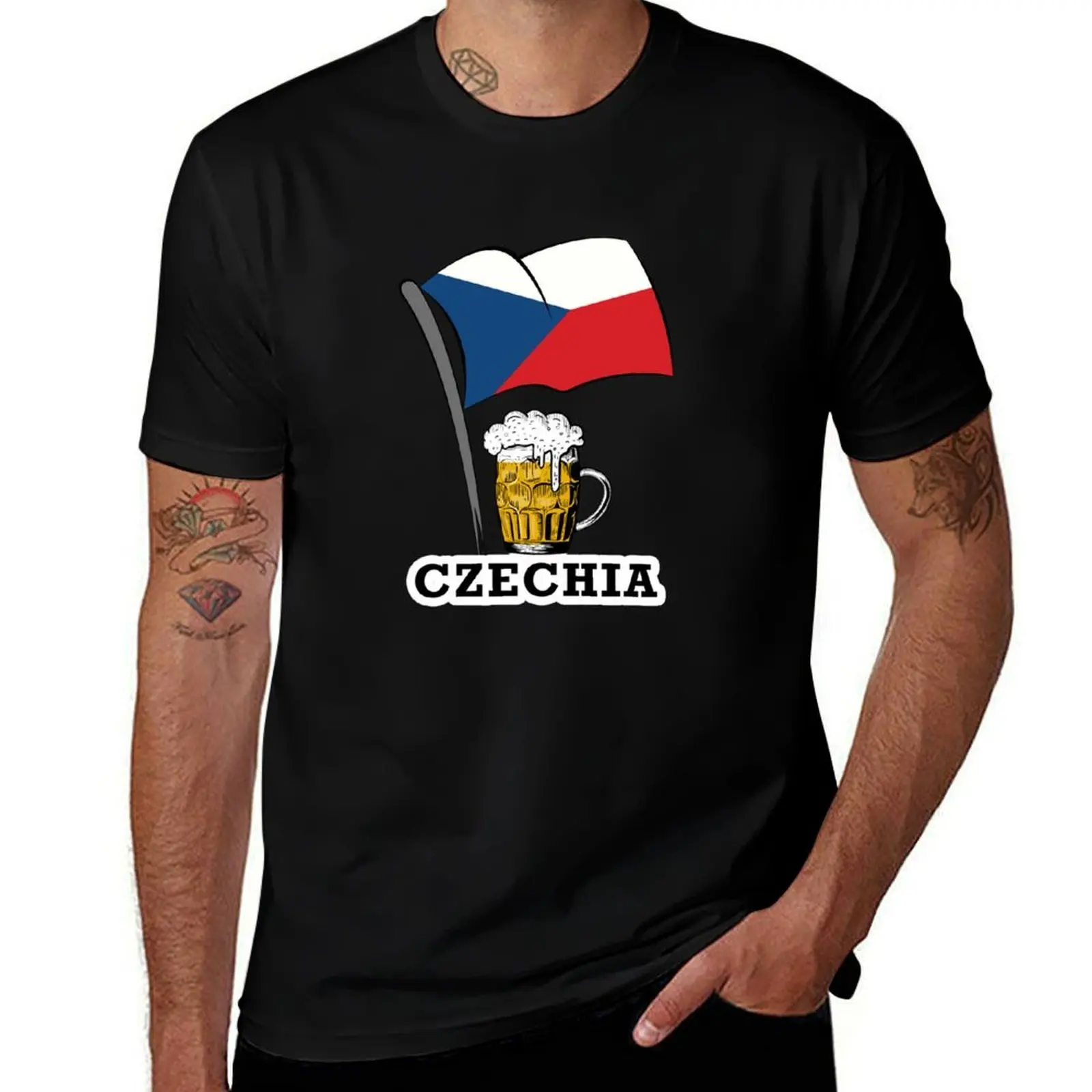 

Czechia and Beer T-Shirt man t shirts cotton t shirts for man slim fit T-Shirt