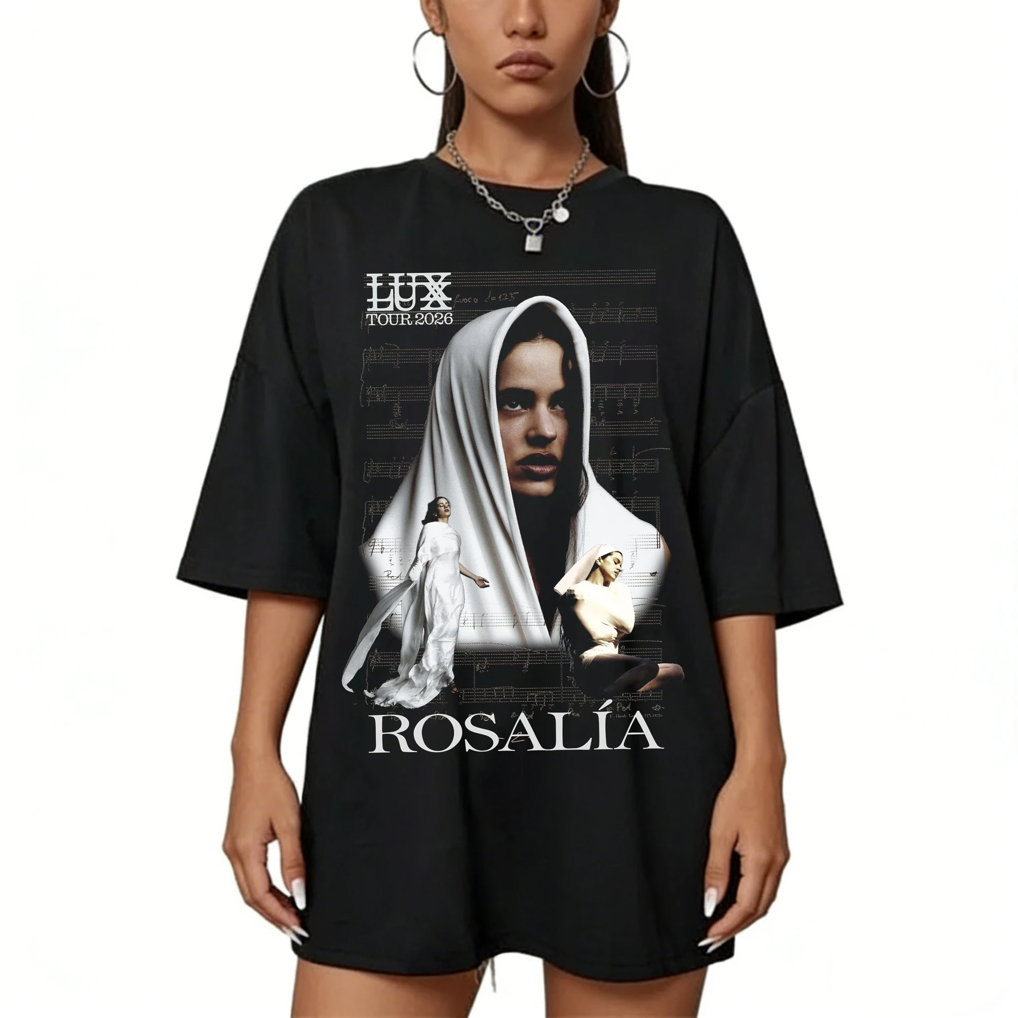 

Rosalia Lux Tour 2026 T-shirt Vintage Graphic Print Cotton Tee Rosalia T-shirt Retro Fan Gift for Women and Man Fashion Tee Tops