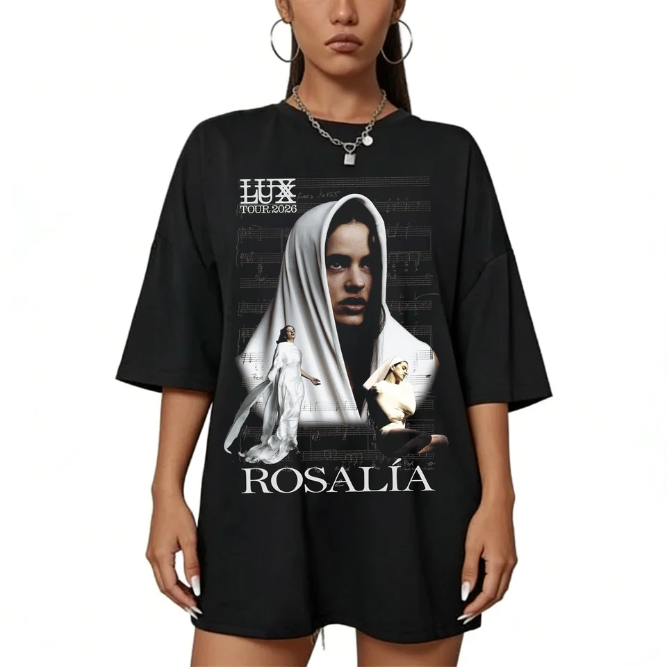 Rosalia Lux Tour 2026 T-shirt Vintage Graphic Print Cotton Tee