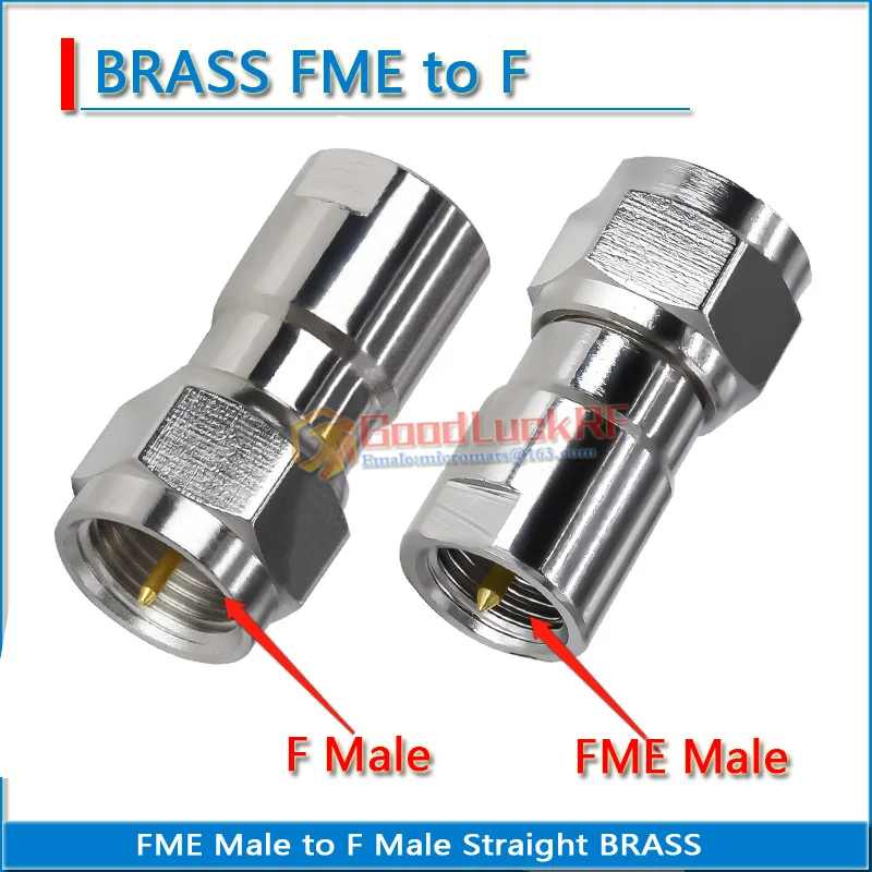 FME Male to F Male TV Plug Nickel Plated Brass Straight Coaxial M/F DVB-T TV PAL Antenna RF Connector Adapters