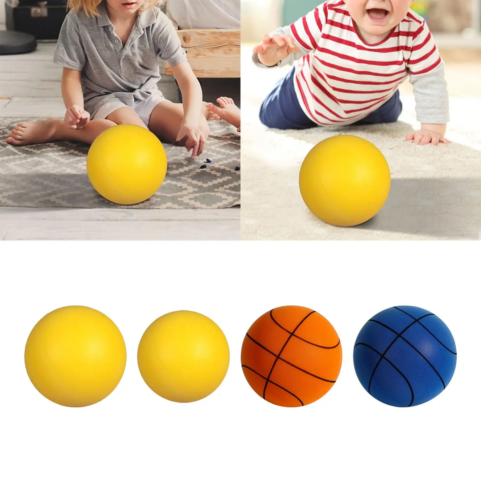 Hüpfball für Kinder, Hüpfspielzeugball, Schaumstoff, leiser Ball, für drinnen und draußen, Kickball