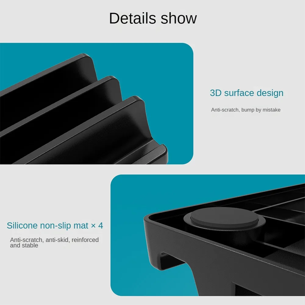 Notebook-Vertikalständer, Desktop-Aufbewahrung für MacBook, Computer, Handy, Tablet, Aufbewahrung, erhöhte Regale