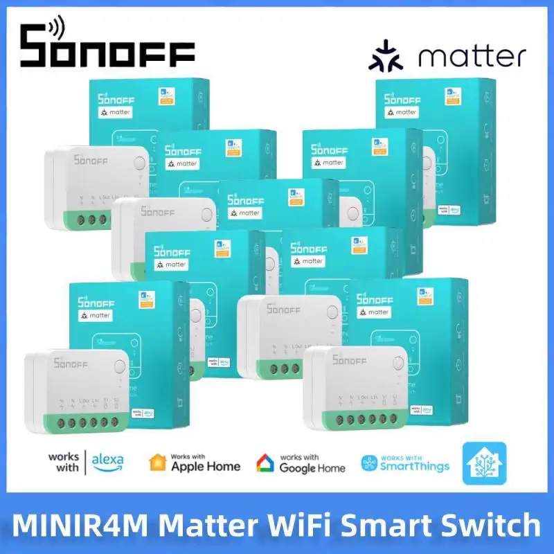 1/20 SONOFF MINIR4M Mini Wifi Switch Matter Smart Home ESP32 Chip Detach Relay Works With Apple Home Alexa Google Home EWeLink