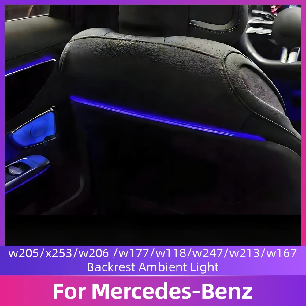 

Подсветка салона для Mercedes-Benz C/E/GLC W205 W206 W213 X253, 64 цвета, комплект для декоративной подсветки сидений.