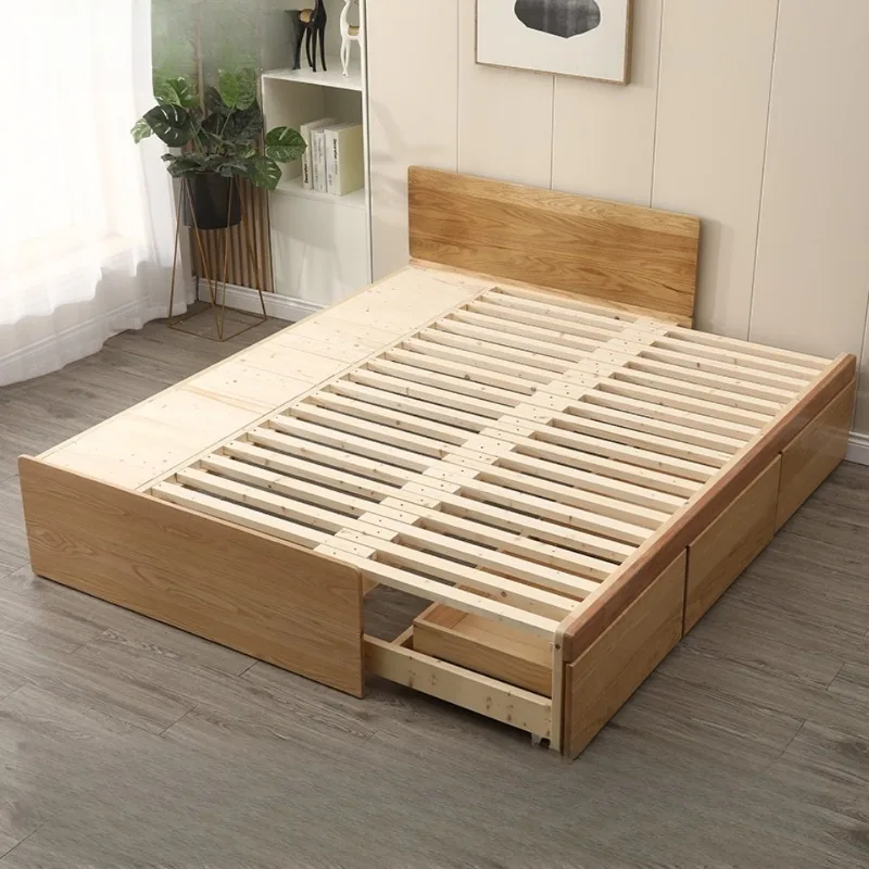 Storage tatami splicing telescopic pull push pull no bedside high box bed frame
