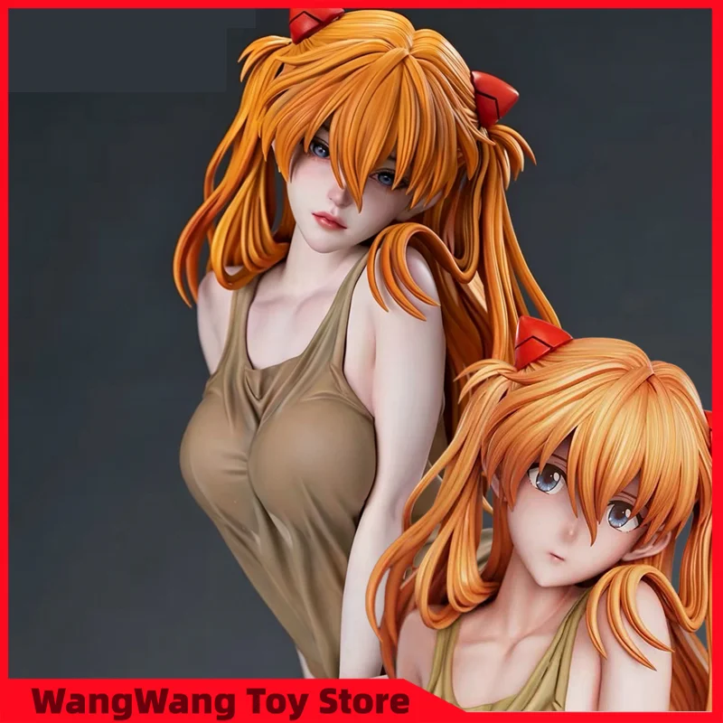 Neon Genesis Asuka Langley Soryu Sitting Pose High Quality Figure Casual Wear Maid Style Collectible Anime Figurine Statu Toy