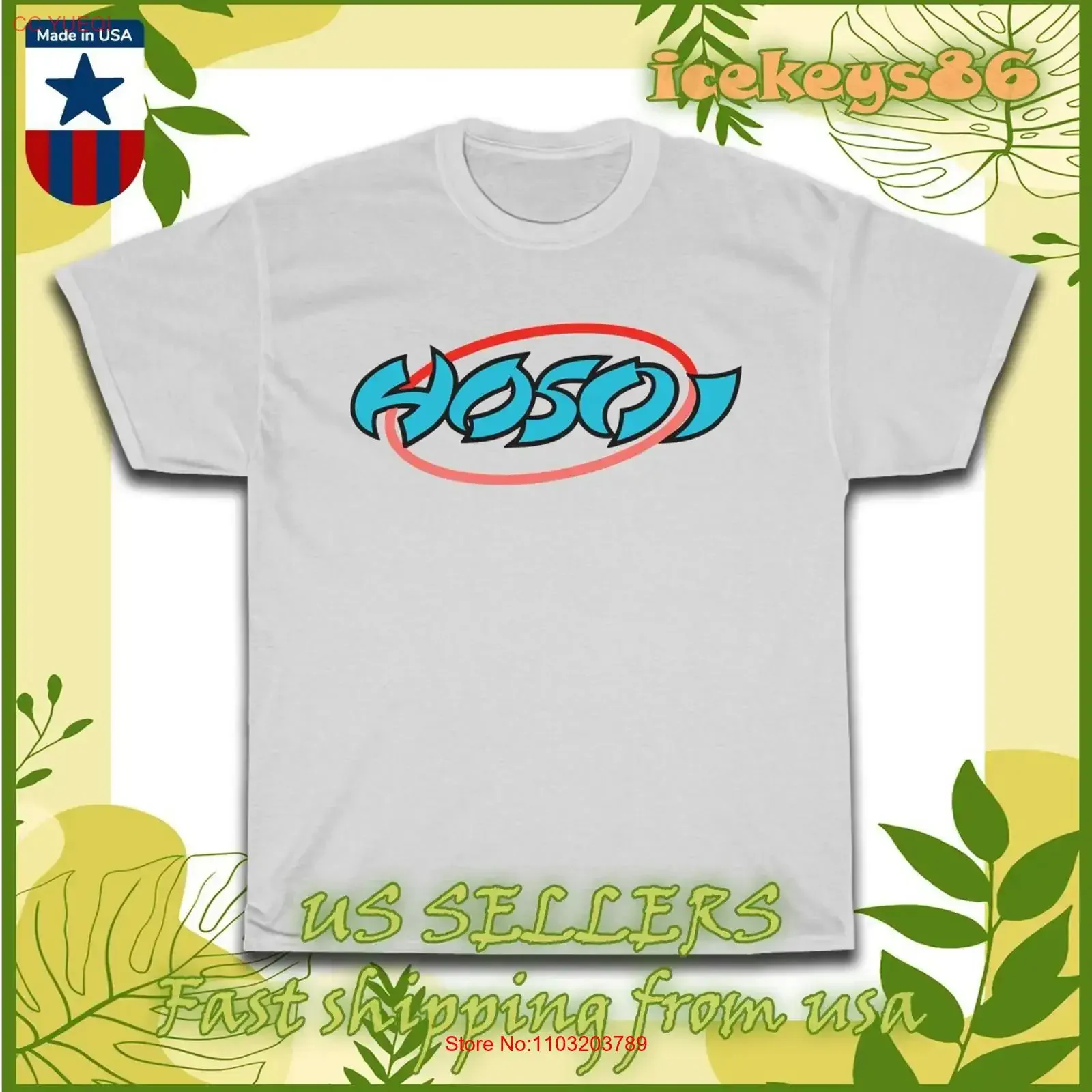 Nova Camiseta Masculina com Logo Hosoi Skateboards, Estilo Americano Vintage, Lavada, Moderna, Confortável e Macia para Uso Diário com Estampa Gráfica