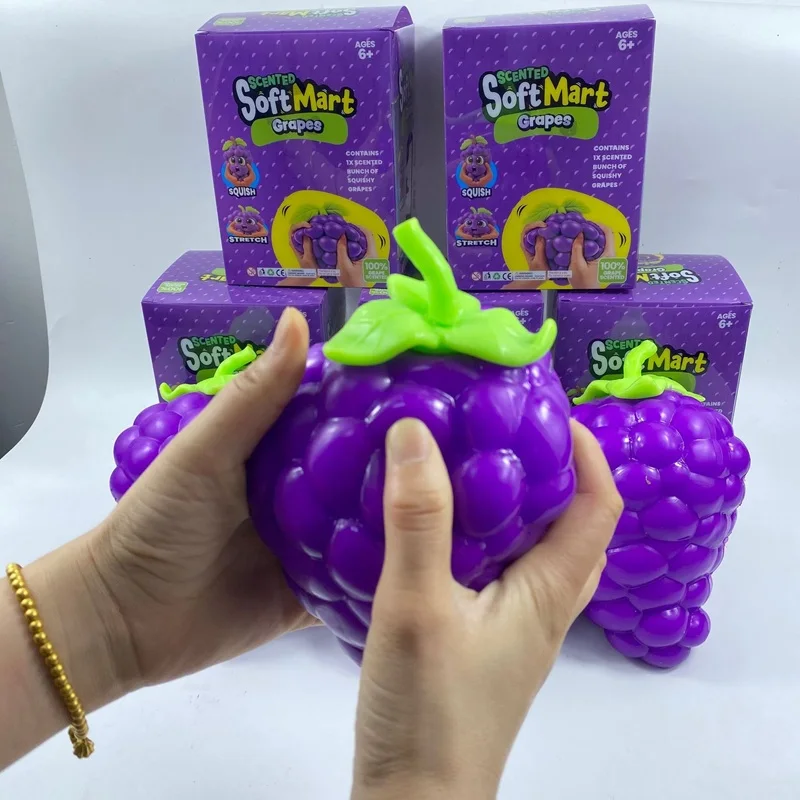 Hot selling ultra large purple grape kneading toy with pressure reducing and decompression filling flour grape kneading toy