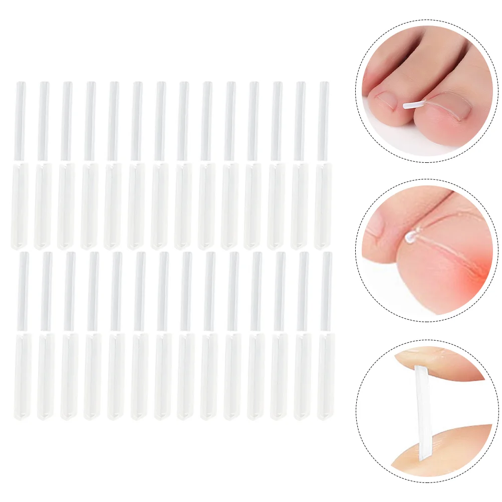 60 Pcs Nail Tools for Pad Plastic Toenail Corrector Daily Use Strips Convenient White Wear-resistant Correction