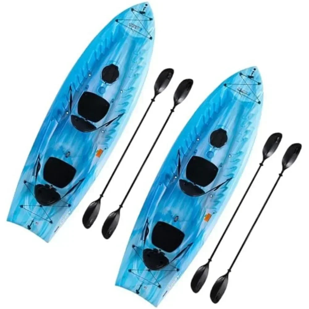 Envoy 106 Tandem Kayak with Two Paddles Included Perfect for Adventure Water Sports 2 PACK Boating Kayaking 2 adjustable quick