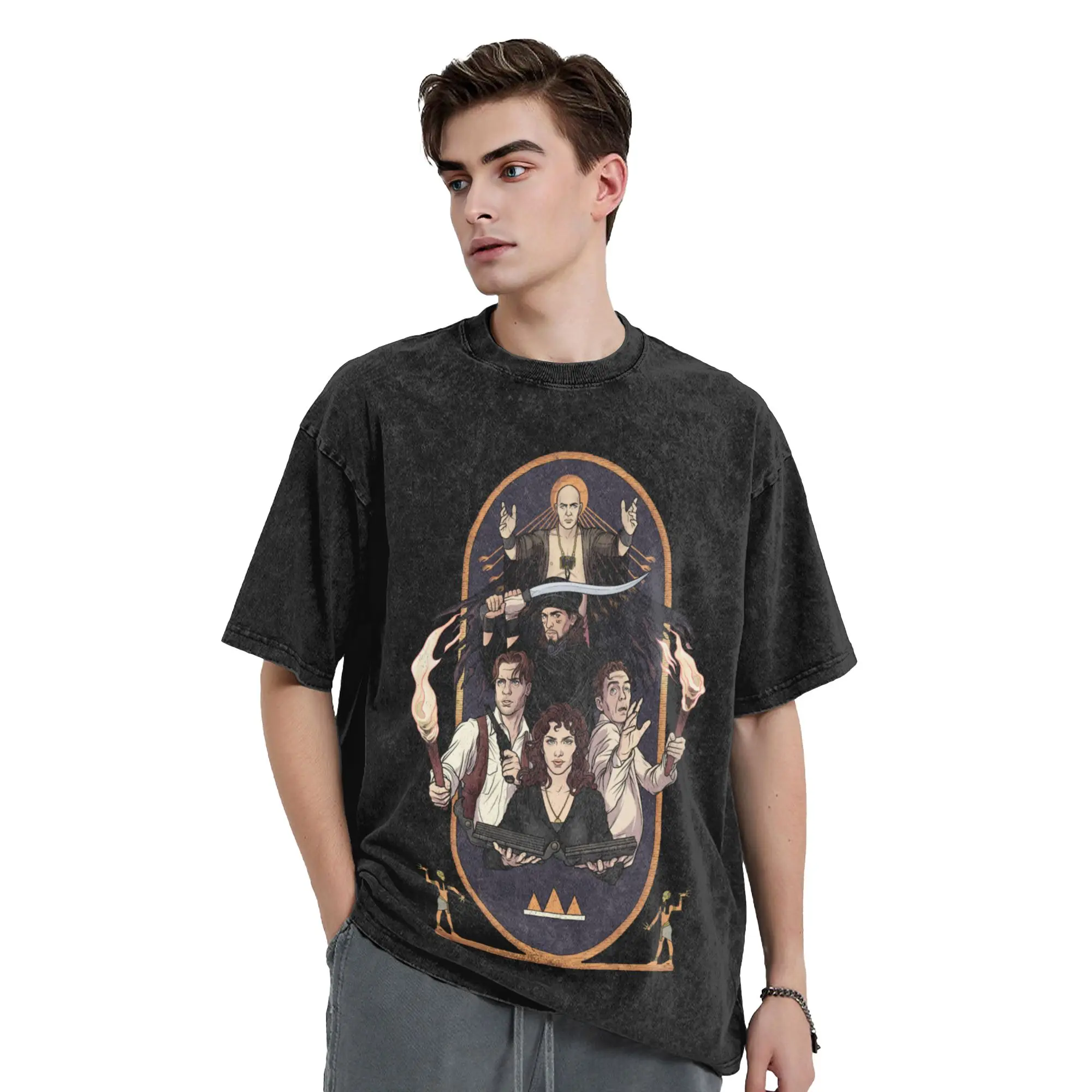 No Harm Ever Came from Reading a Book Washed T Shirt The Mummy Horror Movie Cotton Clothes   O Neck Tee Shirt Summer T-Shirts