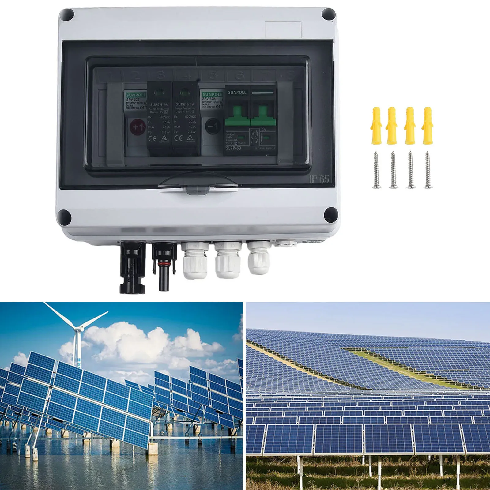 

550V 1 In1 Out 1 String Solar PV Combiner Box Protection Waterproof IP65 Home Improvement Part For Automobiles Ships