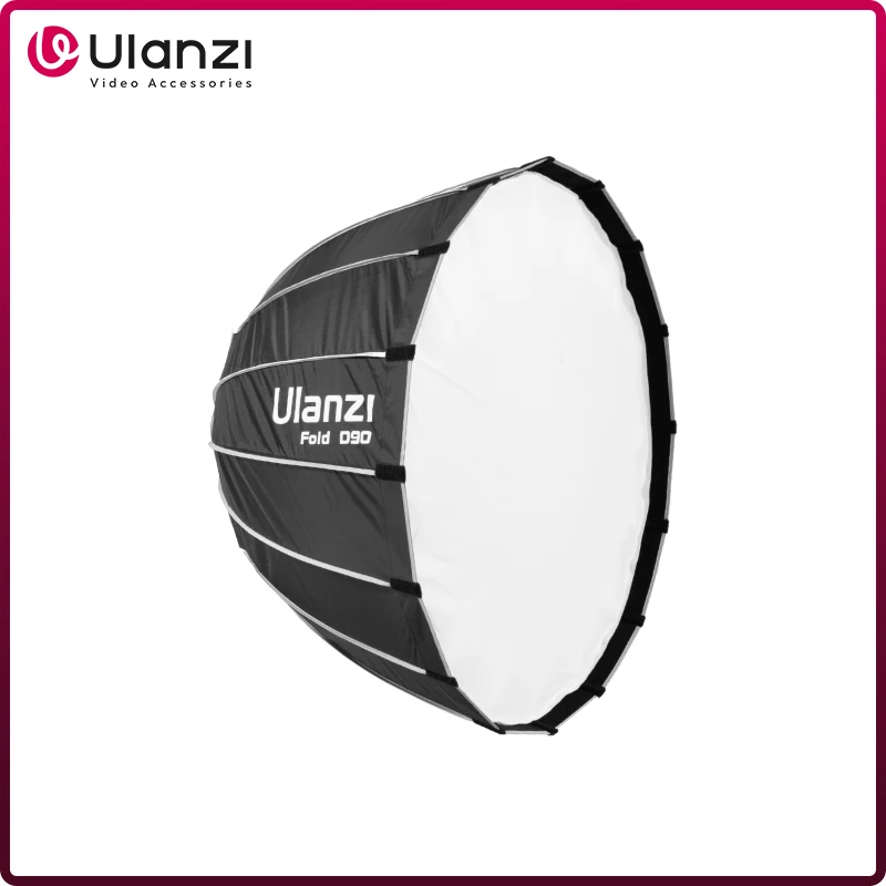 Ulanzi 90cm Foldable Deep Parabola Bowens Mount Softbox with Diffuser Grid Outdoor Softbox for Ulanzi V-Mount Light for Godox