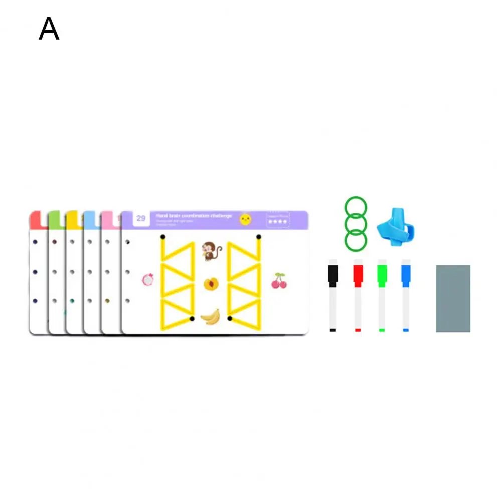 หนังสือเรียนเด็กปฐมวัยหนังสือฝึกเขียนด้วยลายมือแบบใช้ซ้ำได้สำหรับเด็กสมุดงานควบคุมปากกาเพื่อปรับปรุงความอยากรู้อยากเห็น