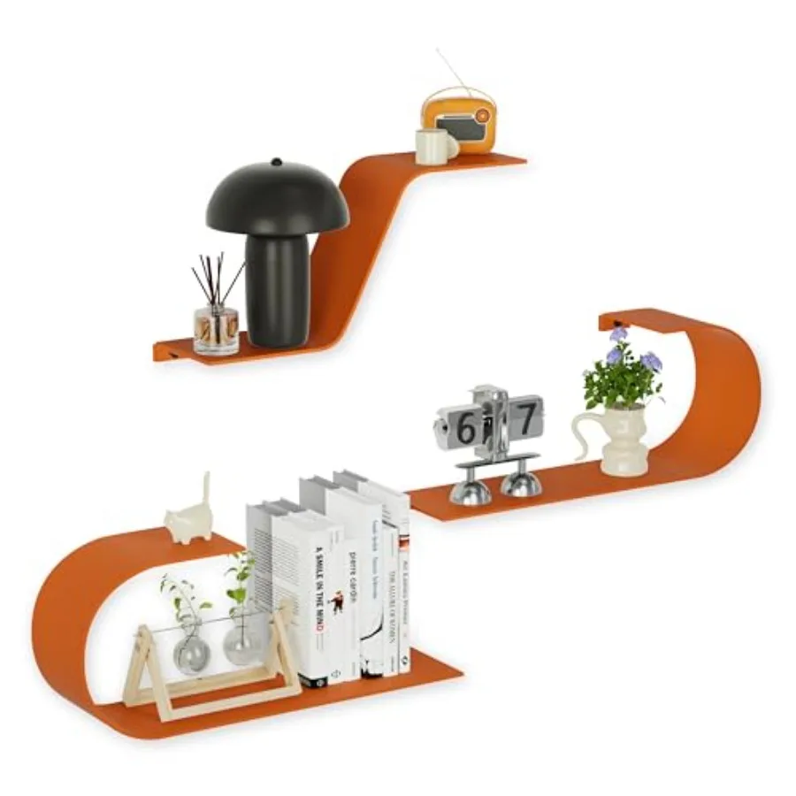 

Набор из 3-х металлических декоративных плавающих полок: уникальные настенные полки, современные длинные настенные полки, большие настенные полки для спальни и ванной комнаты