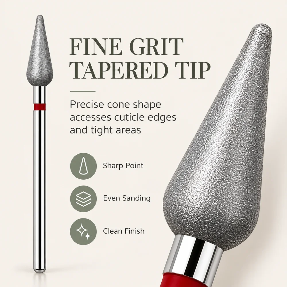 4/5MM Nail Drill Bits 2PCS Fine Grit Carbide Electric Nail File Bit for Gel Polish Removal Acrylic Nails and Cuticle Cleaning
