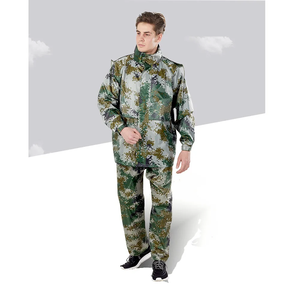 Raincoat Men Rain Pant Adult Rain Jacket Camouflage Hiking Outdoor Raincoat Motorcycle Waterproof Clothing