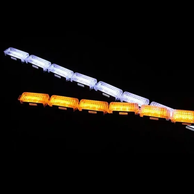 SANVI Dynamic LED Daytime Running Light Strip for Car Universal Auto Headlight Flowing White Yellow Strips Decorative Light 12V