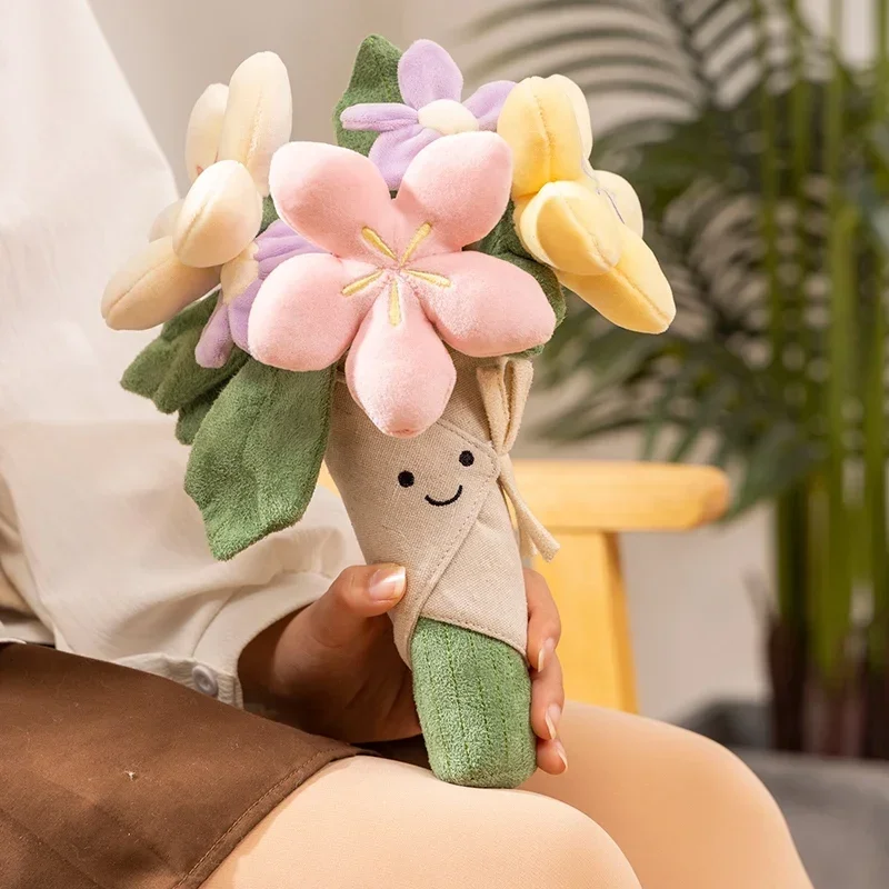 Cartoon Bouquet Flower Cherry blossom Plush Doll Bouquet Gift Box Valentine's Day Children Baby Birthday Gift