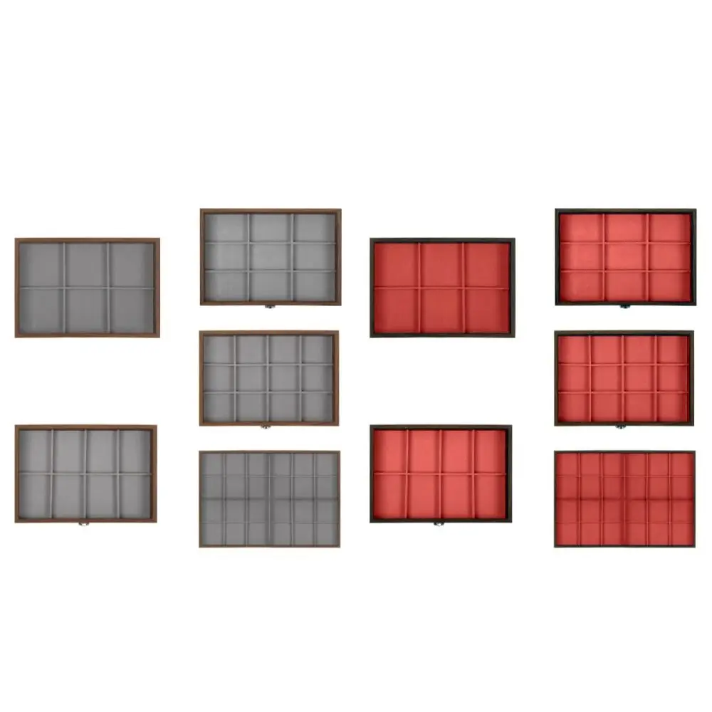 Velvet Wooden Jewelry Tray Large Capacity Necklaces Bracelets Jewelry Display Box Dust-proof Organizer Jewelry Storage Box