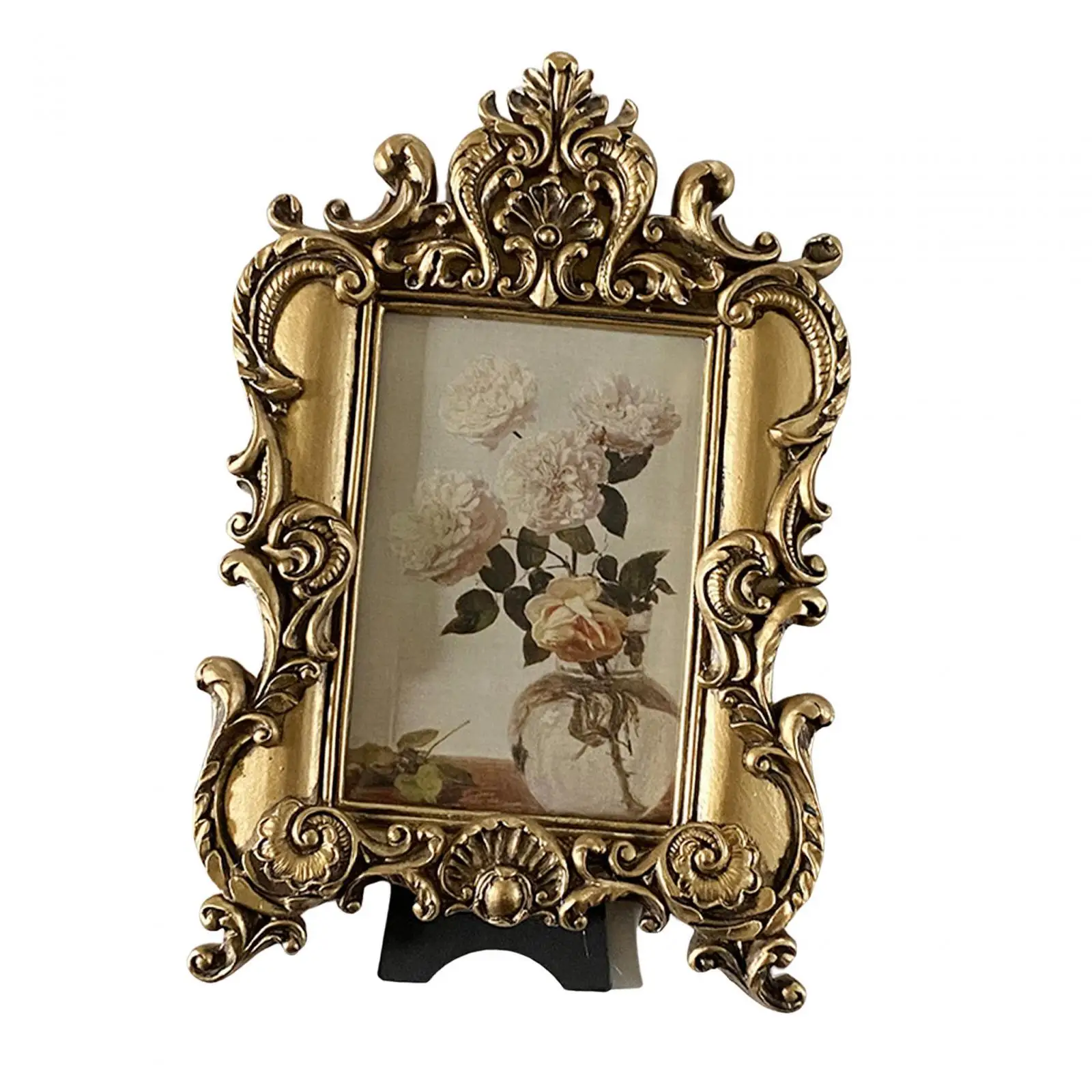Photo Frame Ornament Embossed Tabletop Wall Mounted Ornate Picture Frame for Holiday Decoration