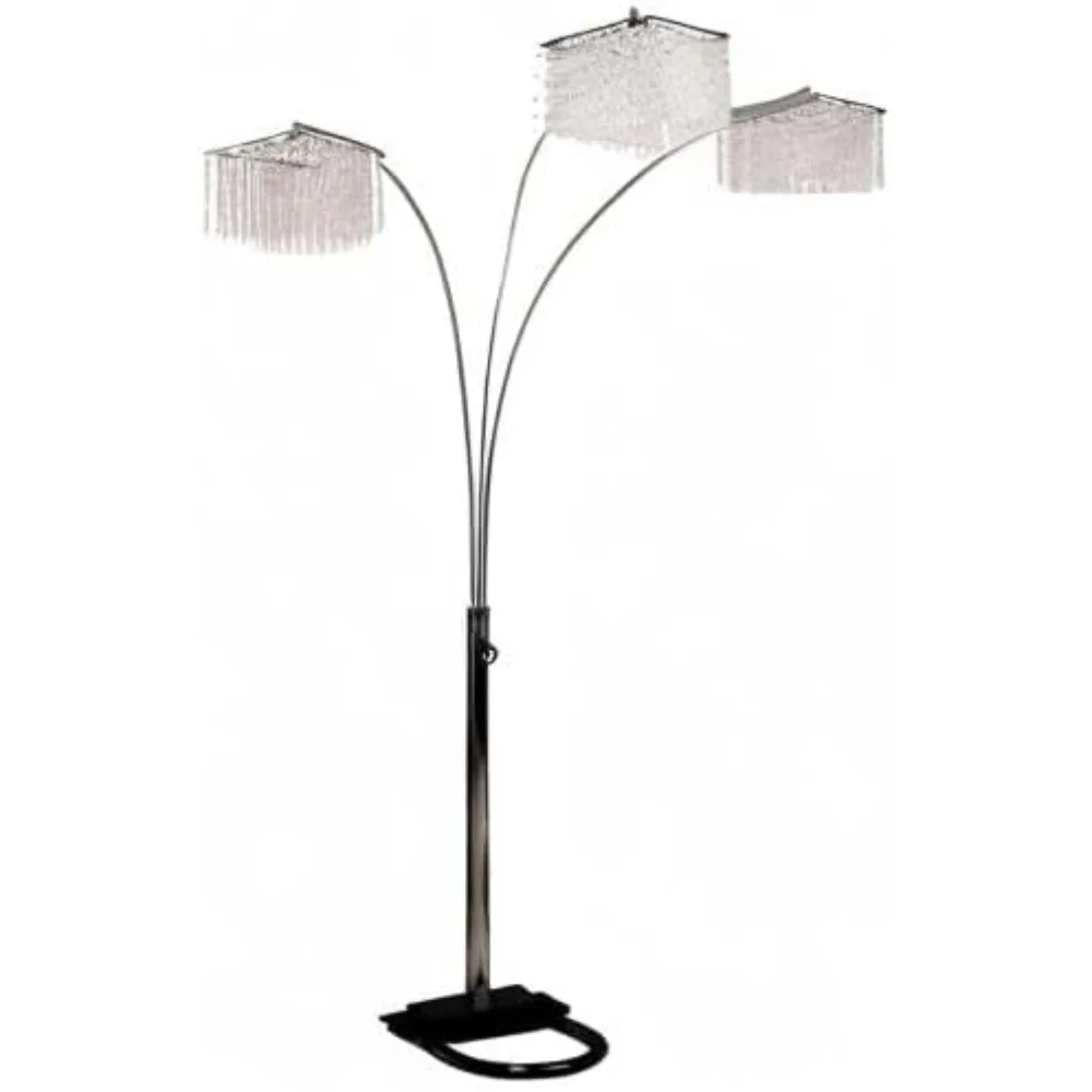 Ore International 6932 3 Light Crystal Inspirational Arch Floor Lamp, 97