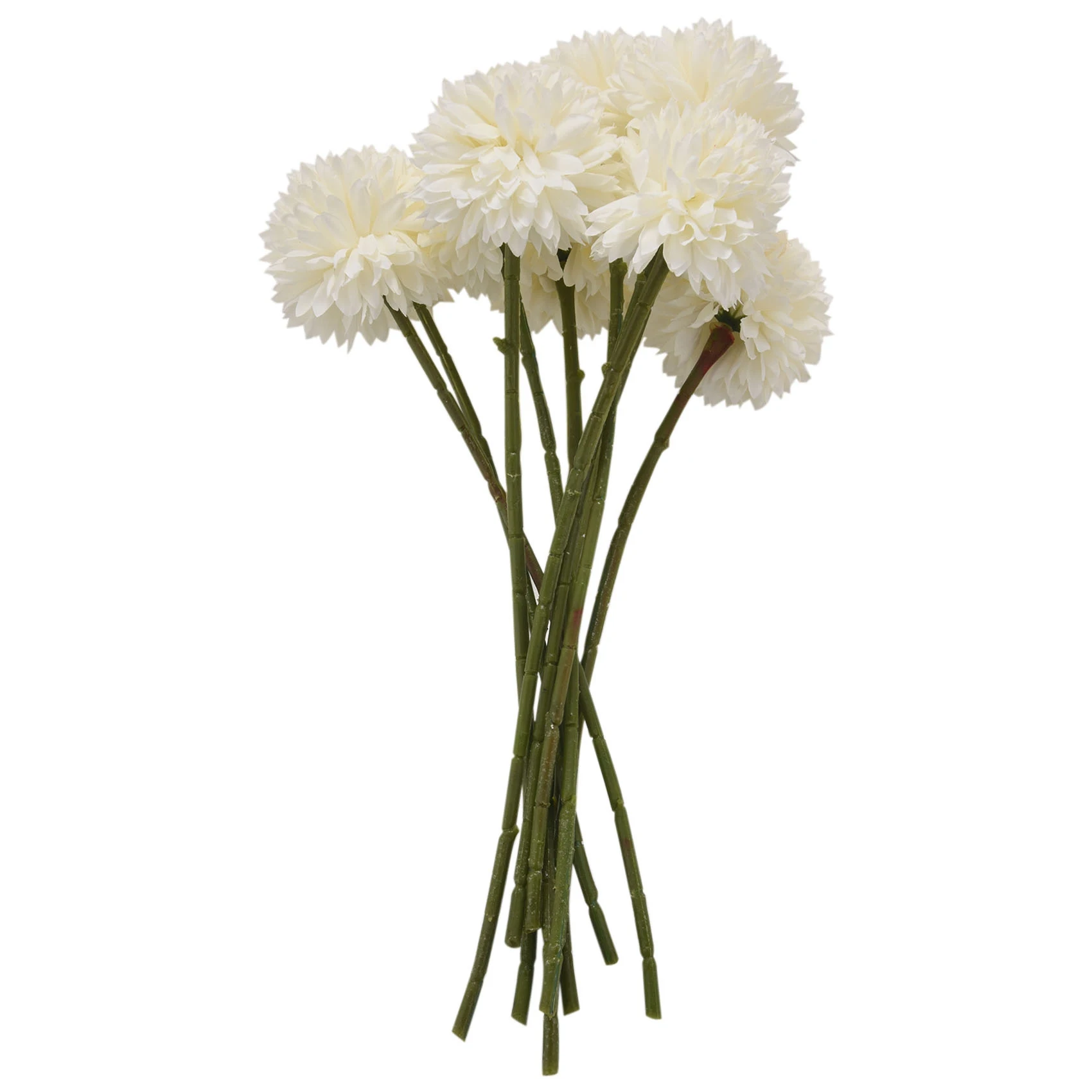 Artificial Flowers Chrysanthemum Ball Flowers Bouquet 10Pcs Present for Important People Glorious Moral(White)