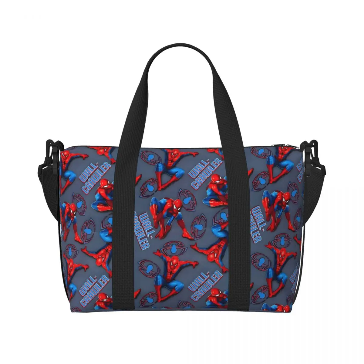 

Custom Spider Man Beach Tote Bag for Women Superhero Anime Big Compartment Beach Gym Travel Bags