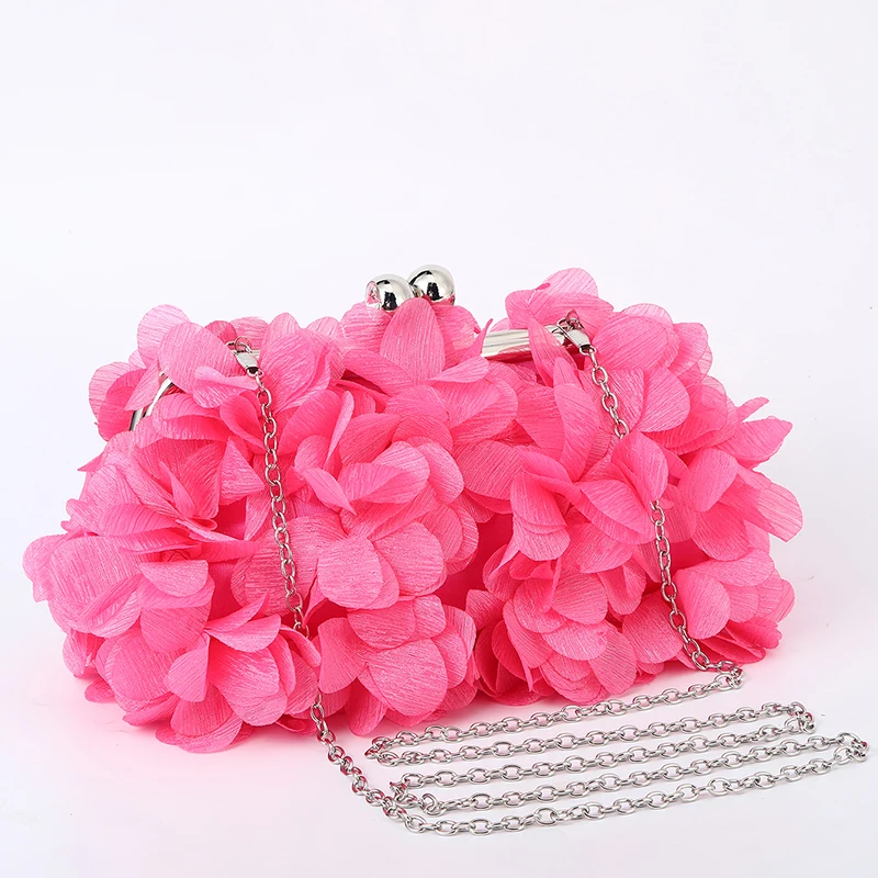 

Flower Dinner Purse Designer Floral Chain Crossbody Bride Handbag Clutches Woman Petal Evening Party Clutch Wedding Dress Bag