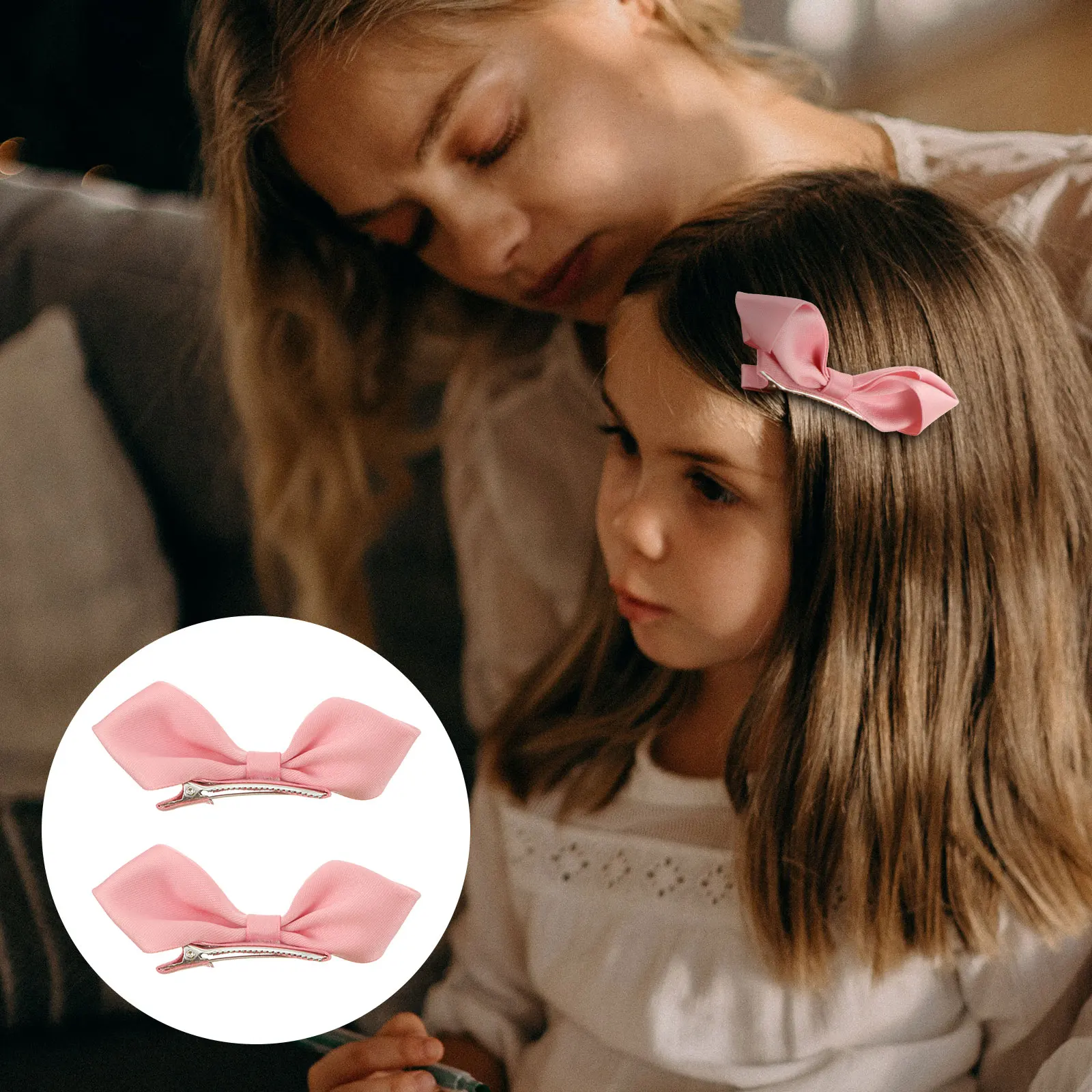 

2 Pcs Girls Hair Clip Accessories Silk Hairpins Decorative Clips Festival Headdress Bowknot