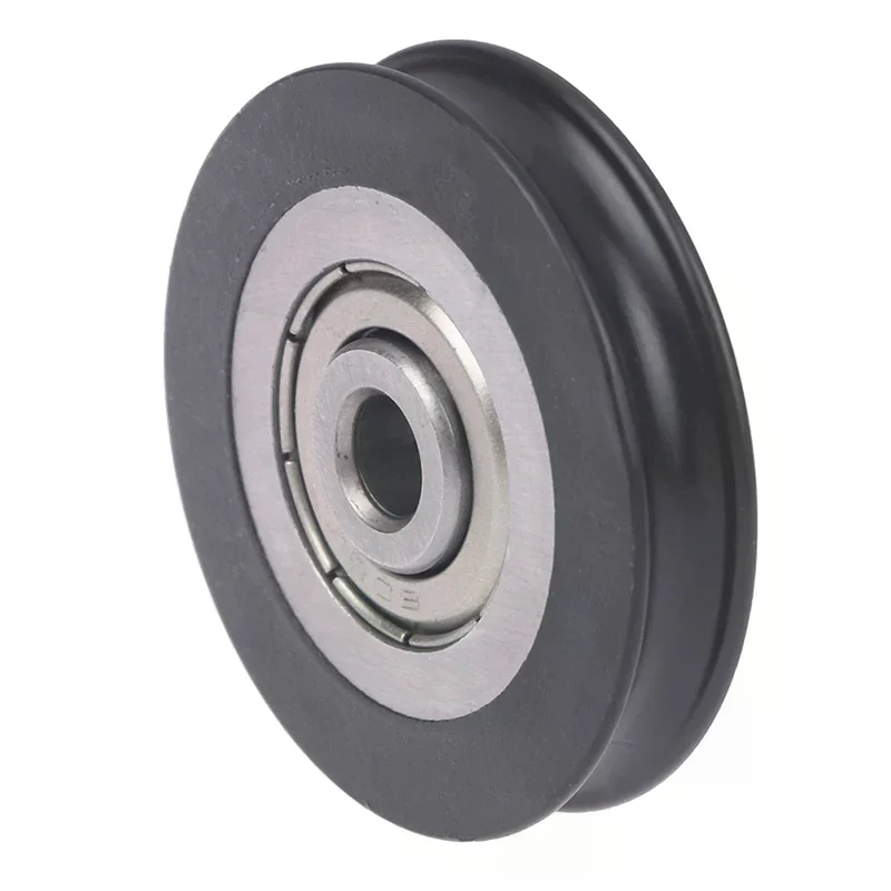 6 39 8mm Door Plastic Shift Pulley Concave Wheel U Groove Wire Rope over Line Wheel Rubber Wrapped Nylon Bearing Roller