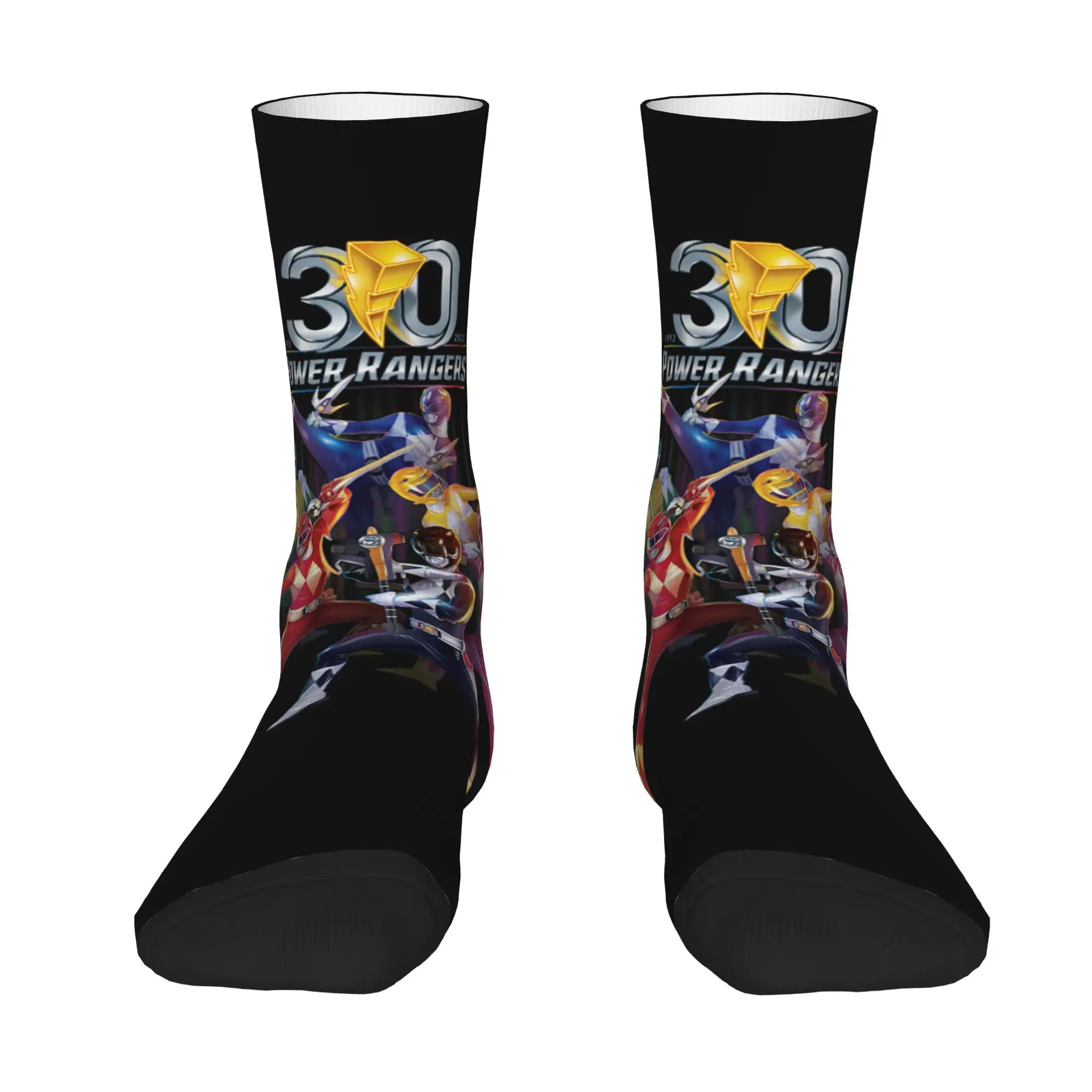 Socks Vintage Power Rangers 30th Anniversary Mighty Morphin Vintage Poster Crazy Men's compression Socks Unisex Sock