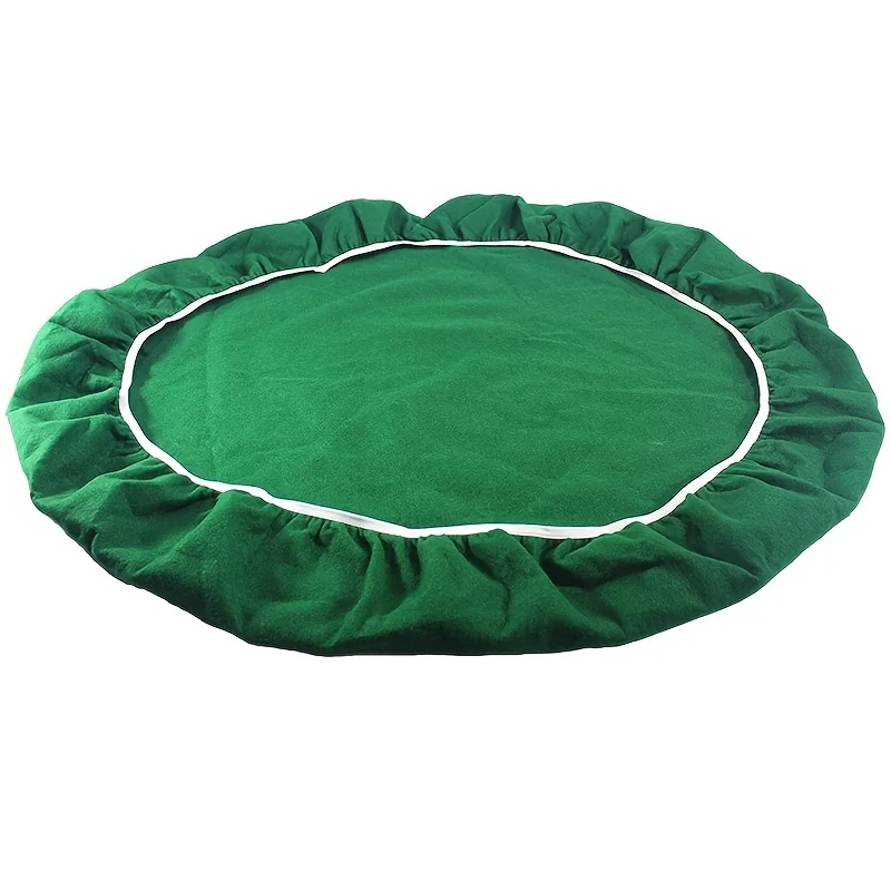 Felt Poker Table Cover Round Fitted 36-48in Stretch Fit Green Felt Card Table Cover Table Cloth Protector for Mah JongPoker