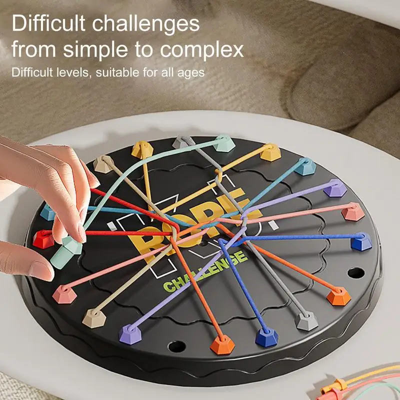 Kid Rope Knots Sensory Social Board Game Logical Thinking Challenge Colore Twisted Connected Line Brain Strategy Fun Table Game