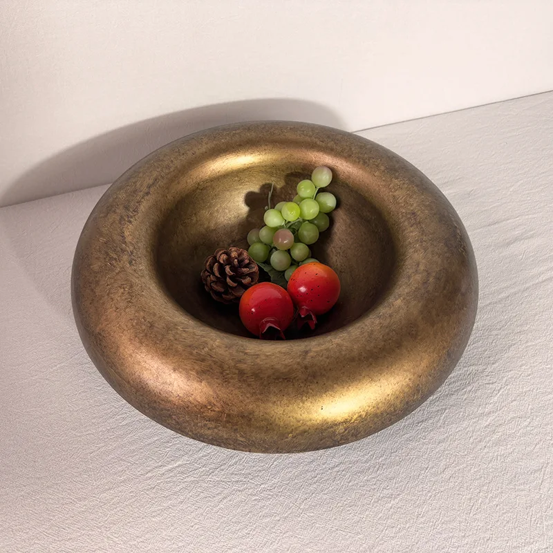 

Metal Fruit Plates Round Wabi-sabi Style Kitchen Plate Modern Minimalist Art Snack Plates Dining Room Decoration Accessories