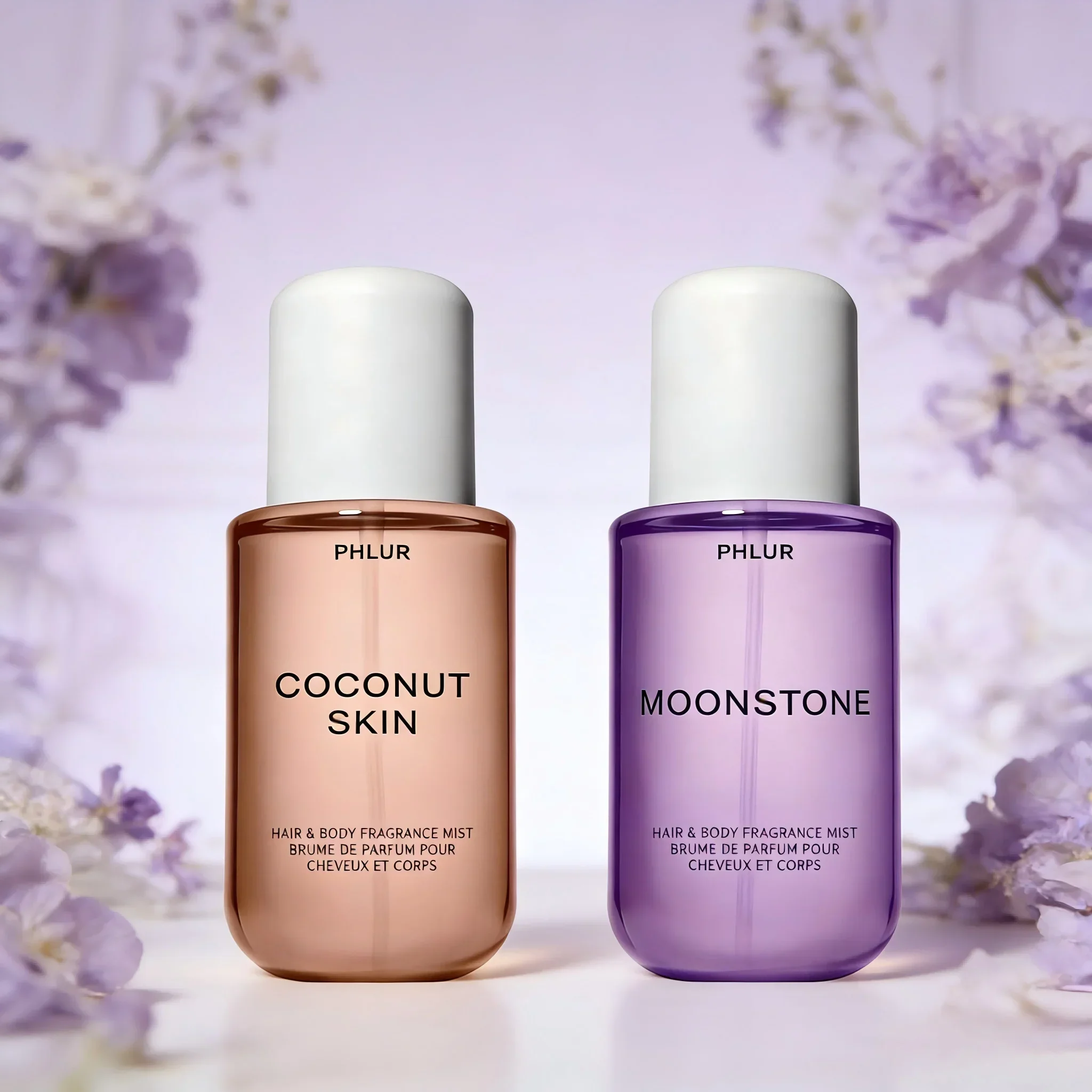 PHLUR Coconut Skin & Moonstone Hair and Body Fragrance Mist Set, 2PCS 8 fl oz / 240ml Each, Long Lasting Scented Body Spray, Refreshing Fragrance Mist for Women view 3