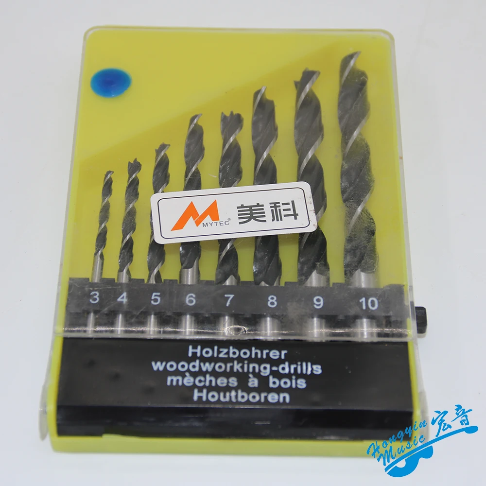 HUATOOL 8Pcs Guitar Making Tools Three Flute Countersink Drill Bit Woodworking Hole Reamer Set