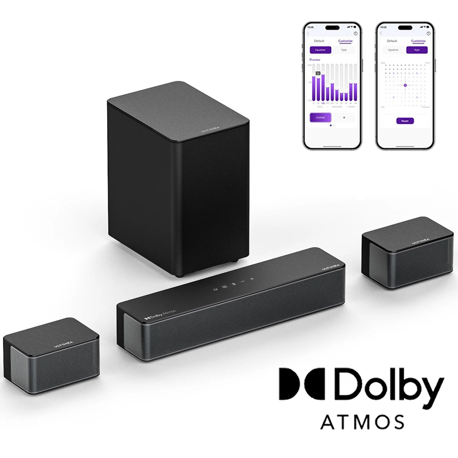 ULTIMEA -TVサウンドバー,超薄型,2.1個,サブウーファー5.3,Bluetooth