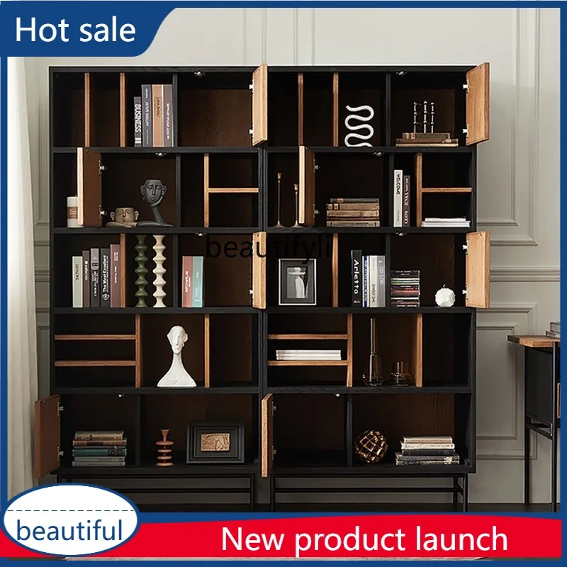 

cqy Nordic Minimalist Color Block Bookshelf Creative Solid Wood Display Cabinet Vintage Homestay Display Cabinet