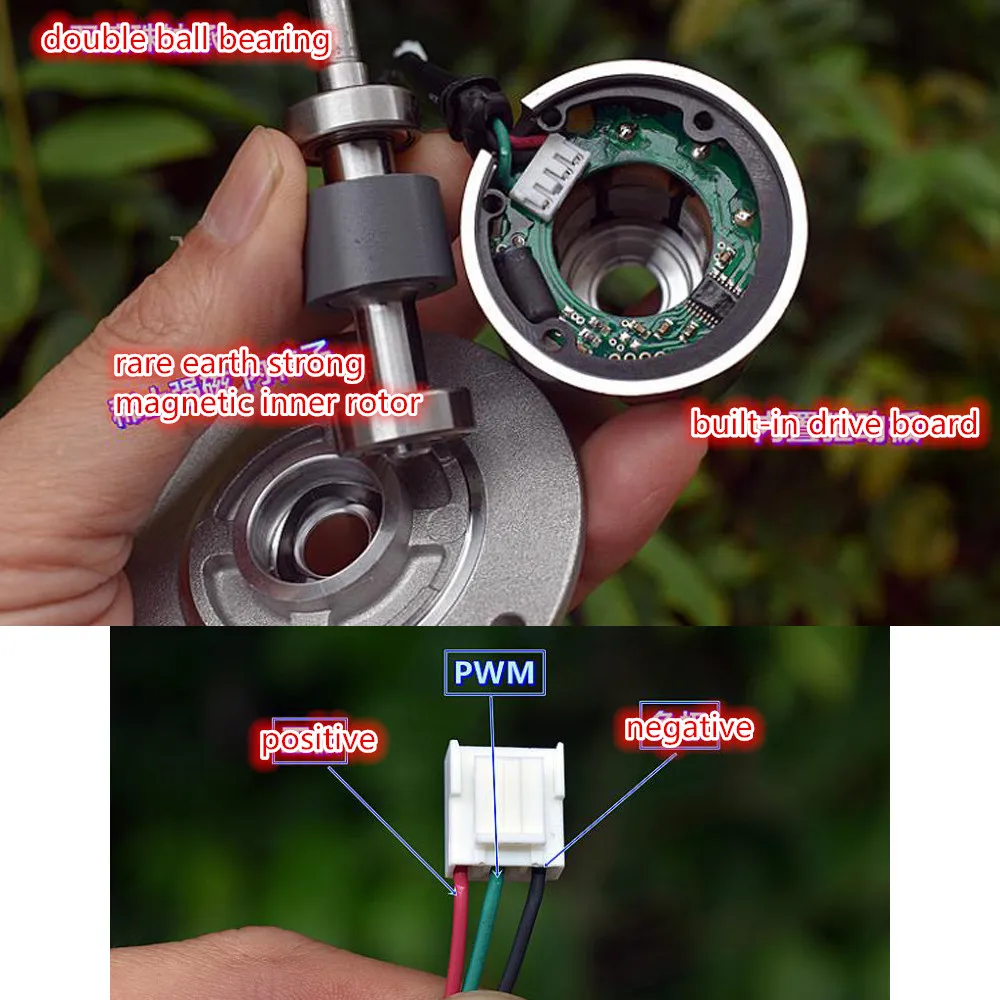 

​3400RPM Brushless Motor DC 24V 10W Double Ball Bearing Brushless Motor Built-in Drive Board Rare Earth Strong Magnetic Motor