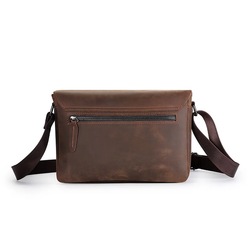 Кожаная мужская повседневная сумка Douyin в стиле ретро Crazy Horse, кожаная косая сумка для путешествий на открытом воздухе, первый слой, мужская сумка из воловьей кожи