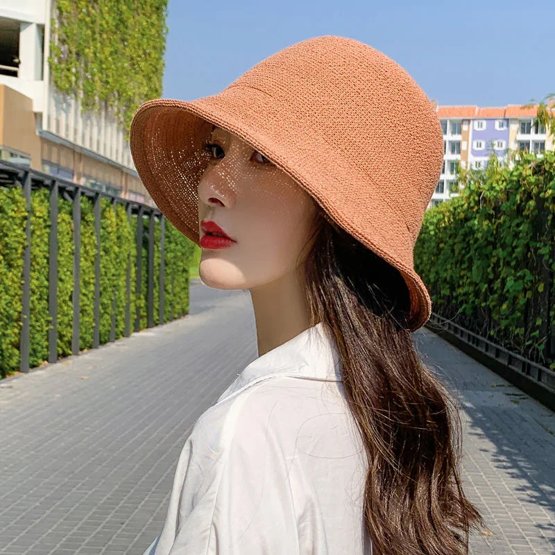 Vintage Design Wide Side Straw Hat Solid Color Beach Holiday Beach Hat Big Sun Hat Fishing Hat Breathable Outdoor Sun Hat