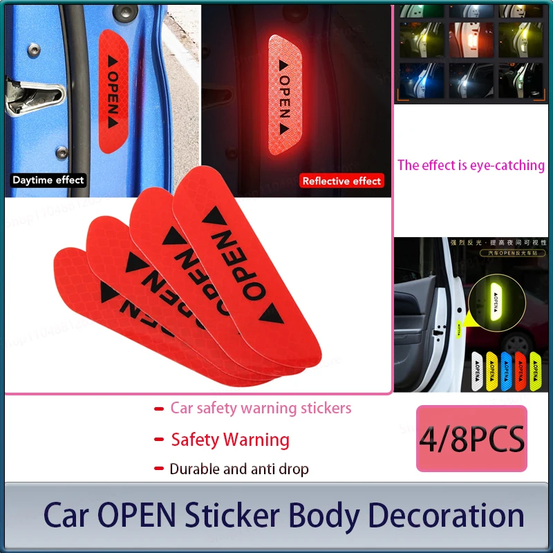 

4/8PCS Car Door Sticker Safety Open Warning Reflector Tape For Haval Jolion H6 2021 H9 F7X F7 H2S H7 H1 M6 H3 H4 H5 H8 F5 H2
