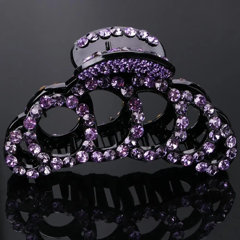 

Elegant Vintage Women Rhinestone Retro Crystal New Banana Grips Crab Clamp Hair Claws Hair Clips
