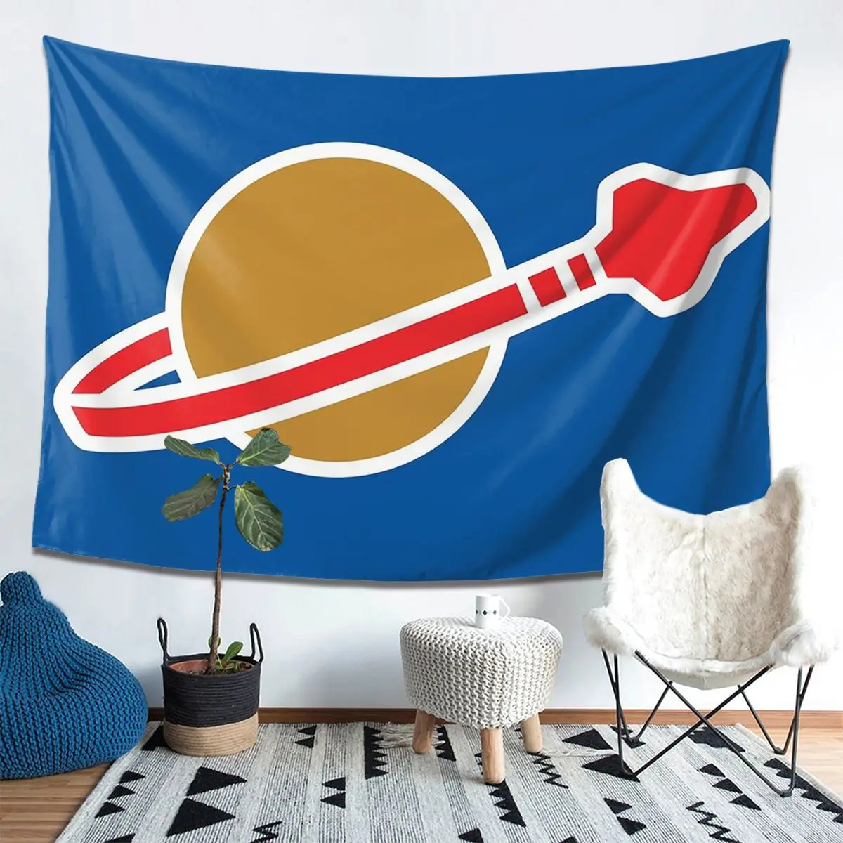 

Classic Space Log Tapestry Decoration Art Aesthetic Tapestries for Living Room Bedroom Home Wall Cloth Wall Hanging