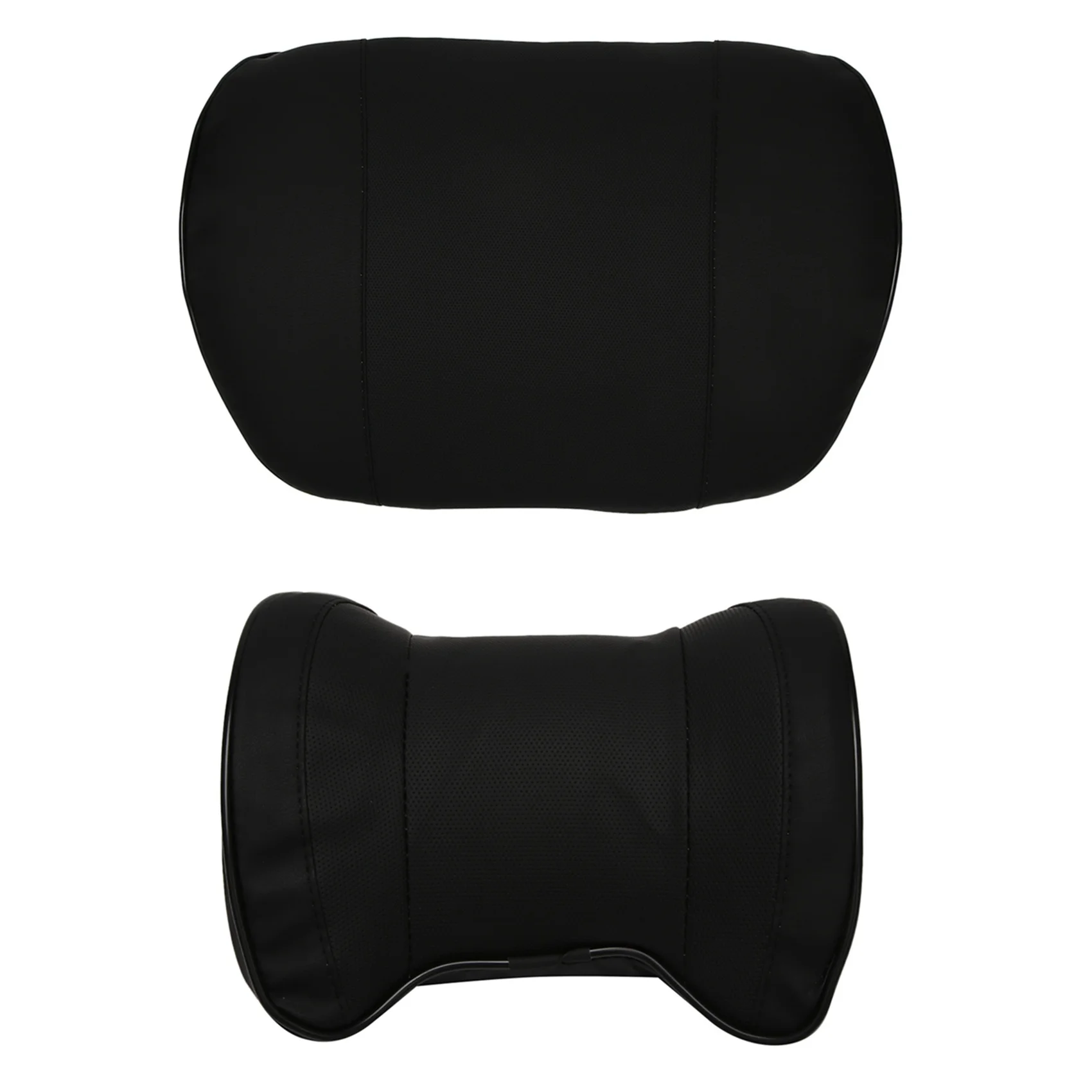 2Packs Car Pillow & Back Support Cushion with Adjustable Strap Neck Pillow Back Cushion Memory Cotton Black